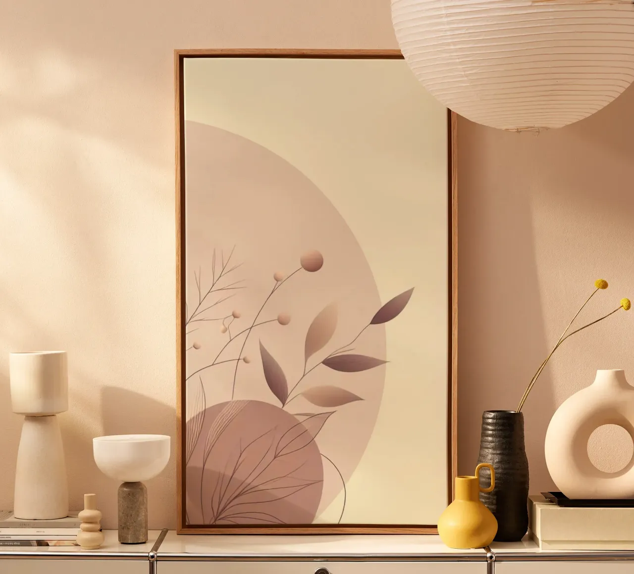 circle line branch canvas with Floater frame by melts