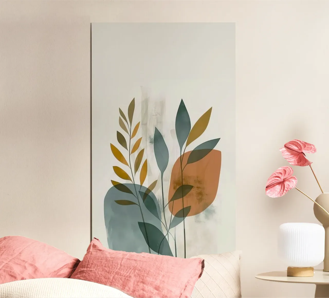 shape color leaf line poster con telaio in plastica da hamily