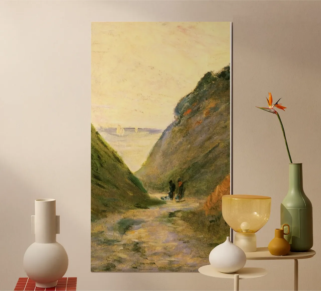 curve line valley poster con telaio in legno da hamily