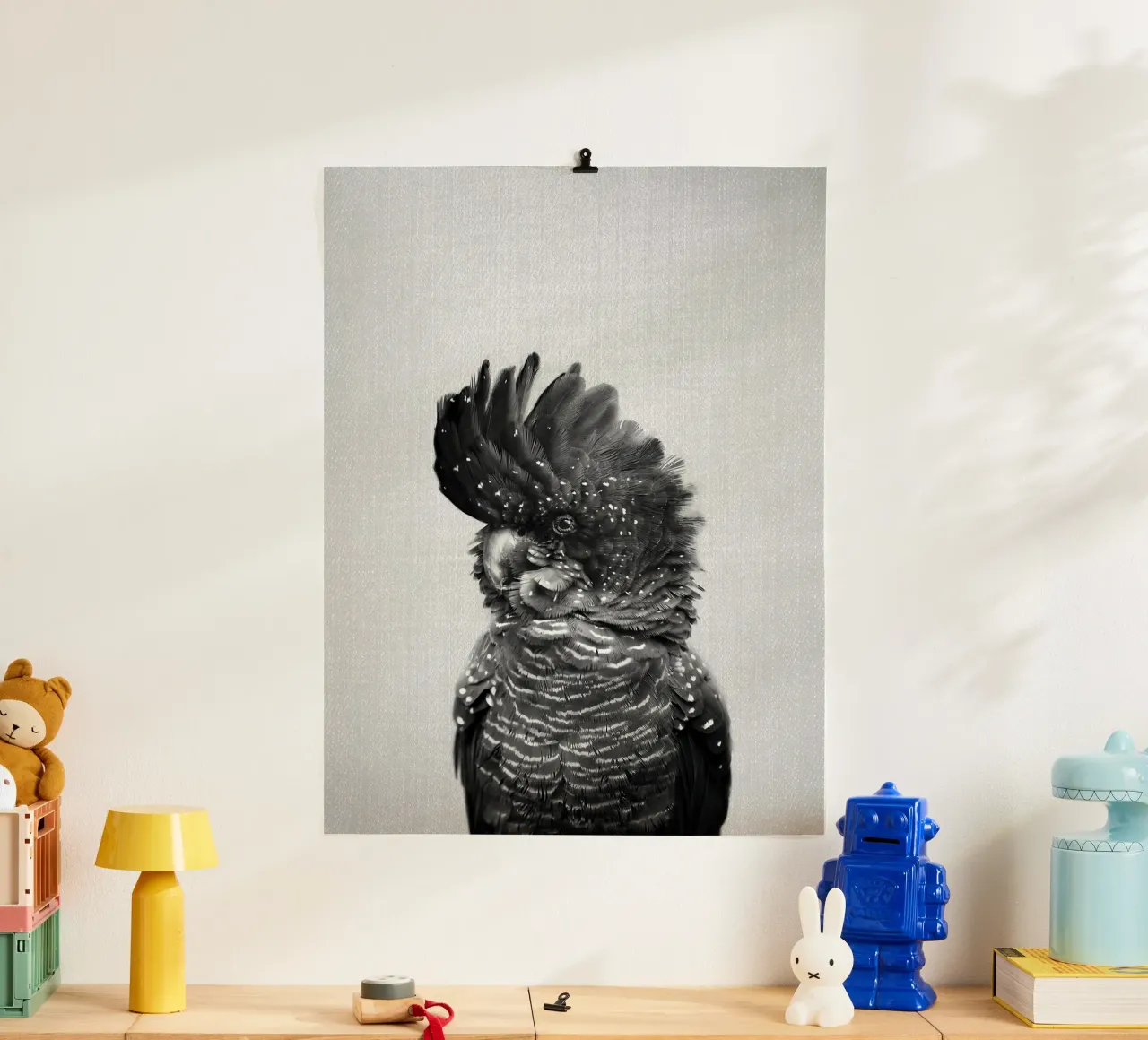 Cacatua nero BW poster da Ethan Pelletier