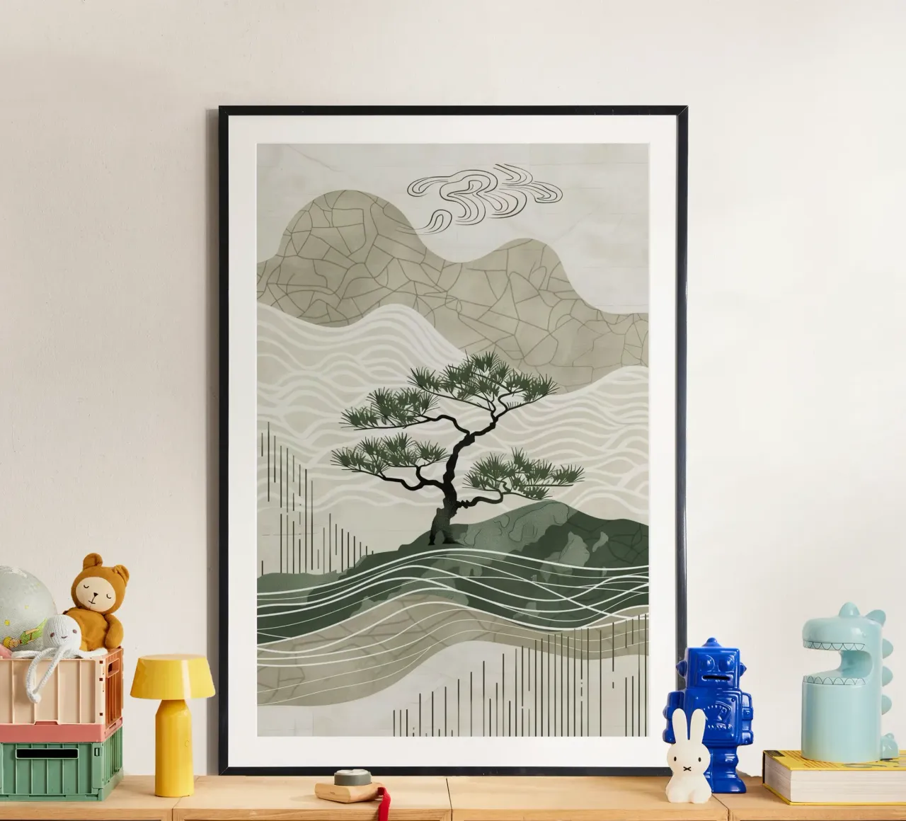 line shape tone art poster con telaio in plastica da hamily