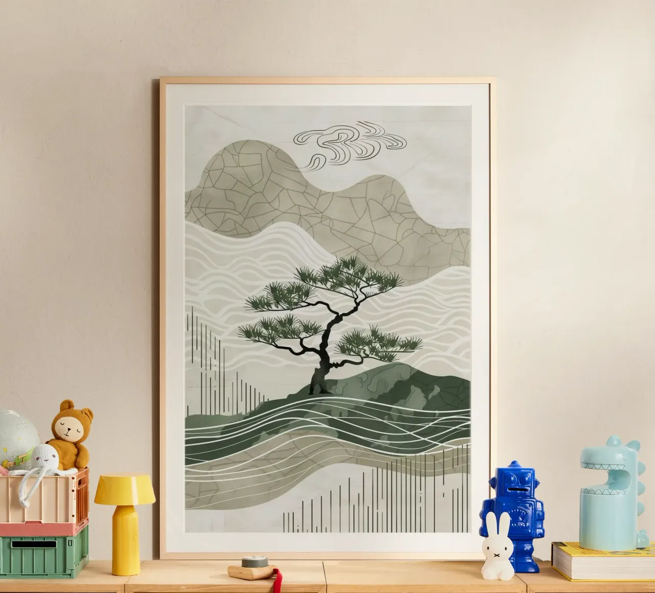 line shape tone art poster con telaio in plastica da hamily