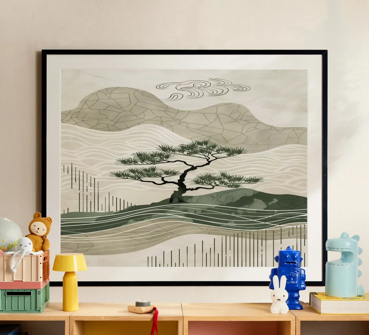 line shape tone art poster con telaio in plastica da hamily