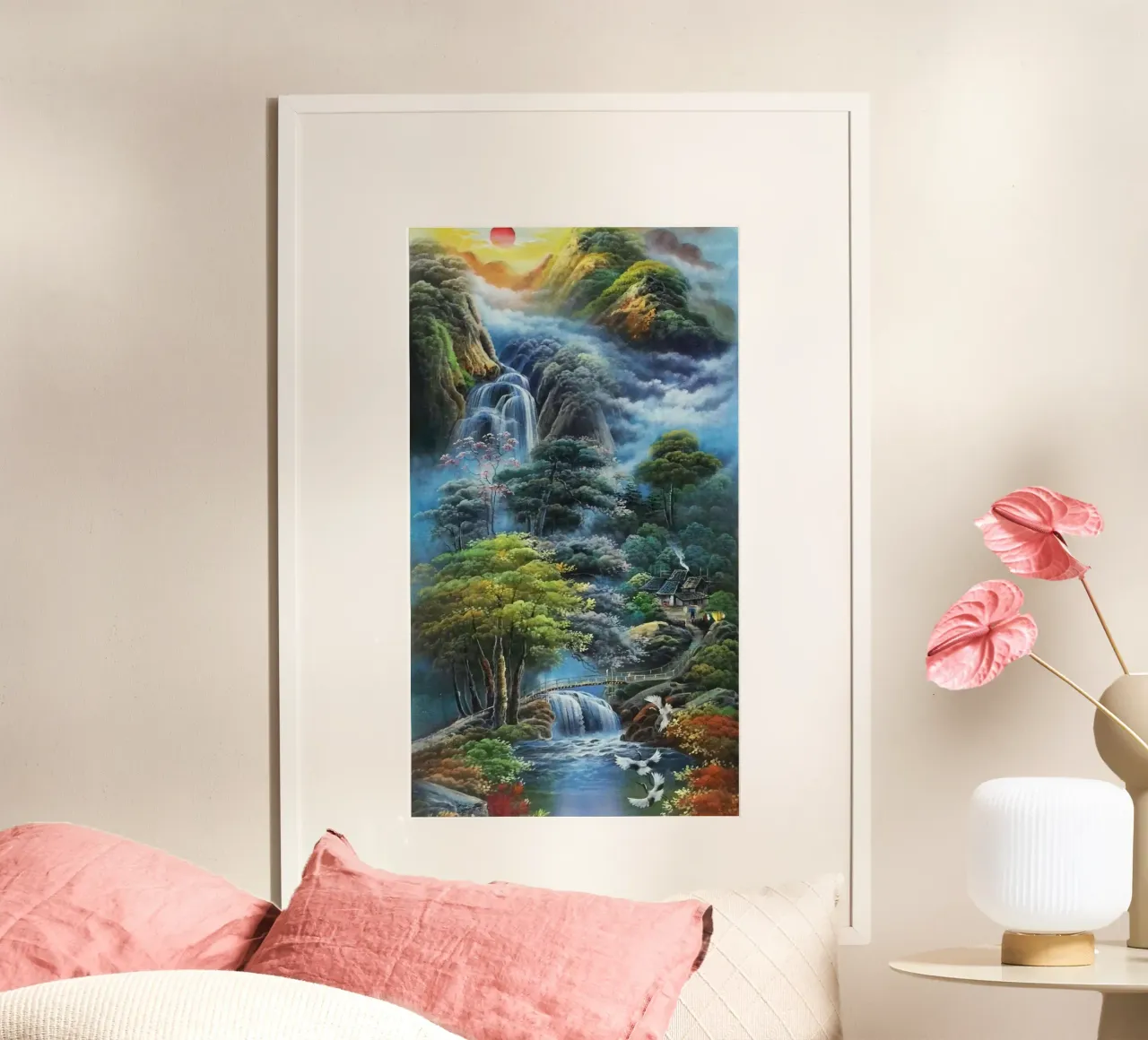 nature lake and forest poster con telaio in alluminio da melts