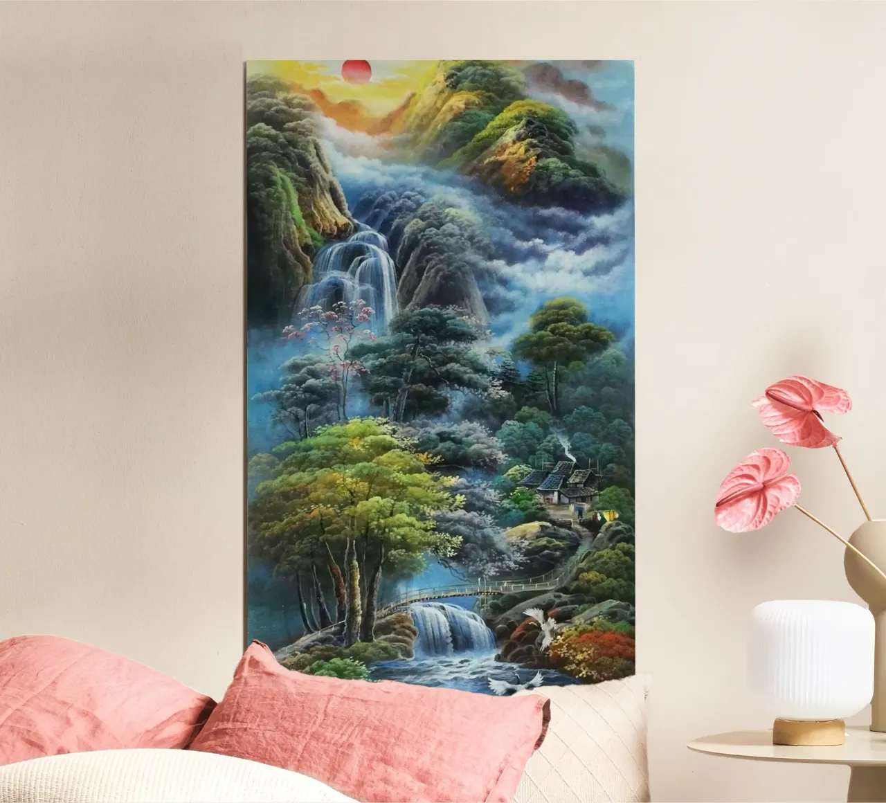 nature lake and forest poster con telaio in alluminio da melts