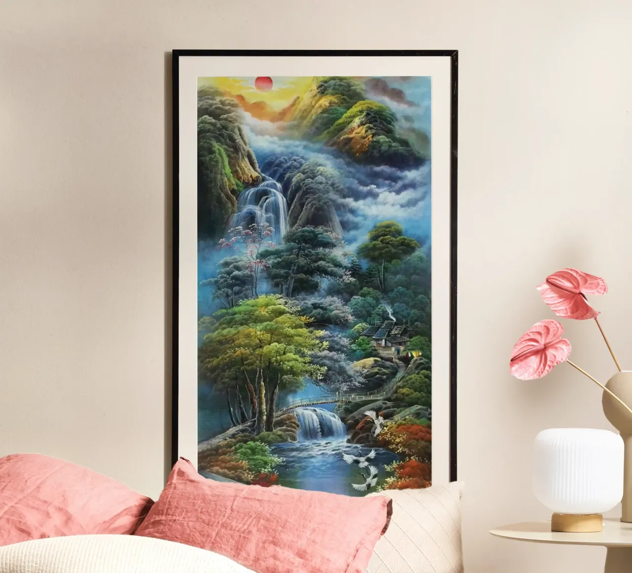 nature lake and forest poster con telaio in alluminio da melts