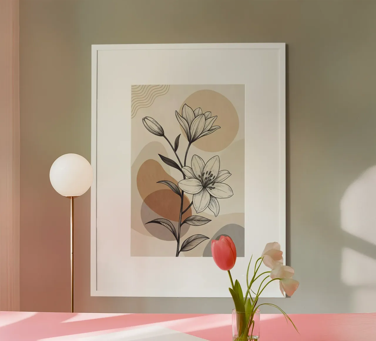 shape flower gradient poster con telaio in alluminio da hamily
