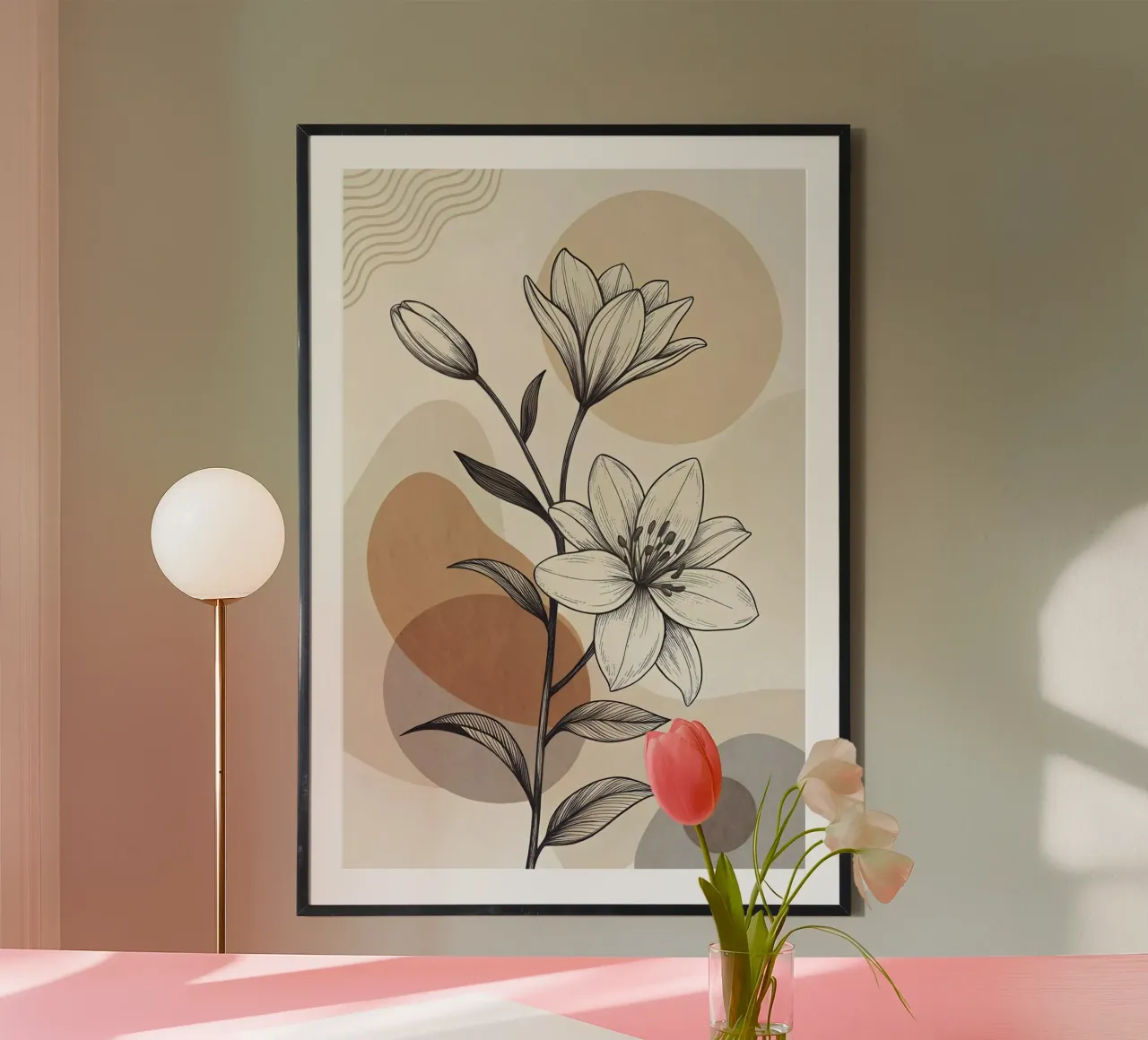 shape flower gradient poster con telaio in alluminio da hamily