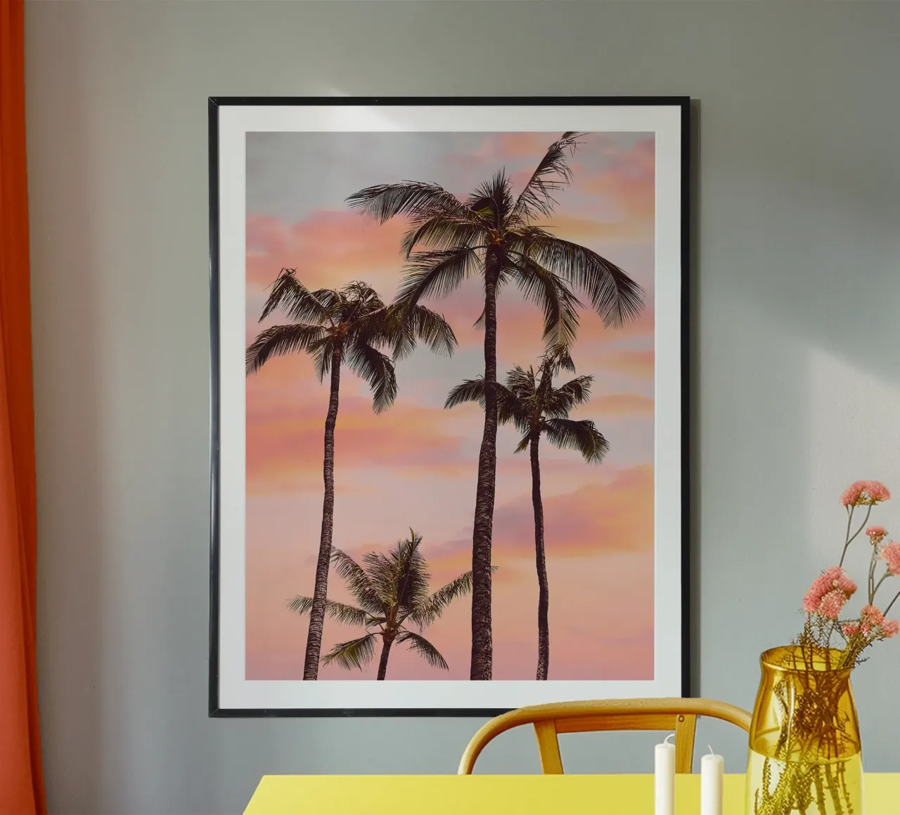 Sunset Palm Trees poster by Mia Anderson