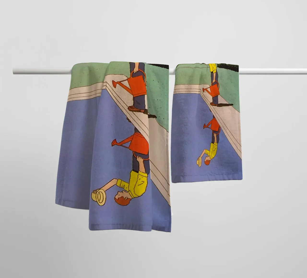 Man Looking at Pool, 1984 towel by Marco Finkel