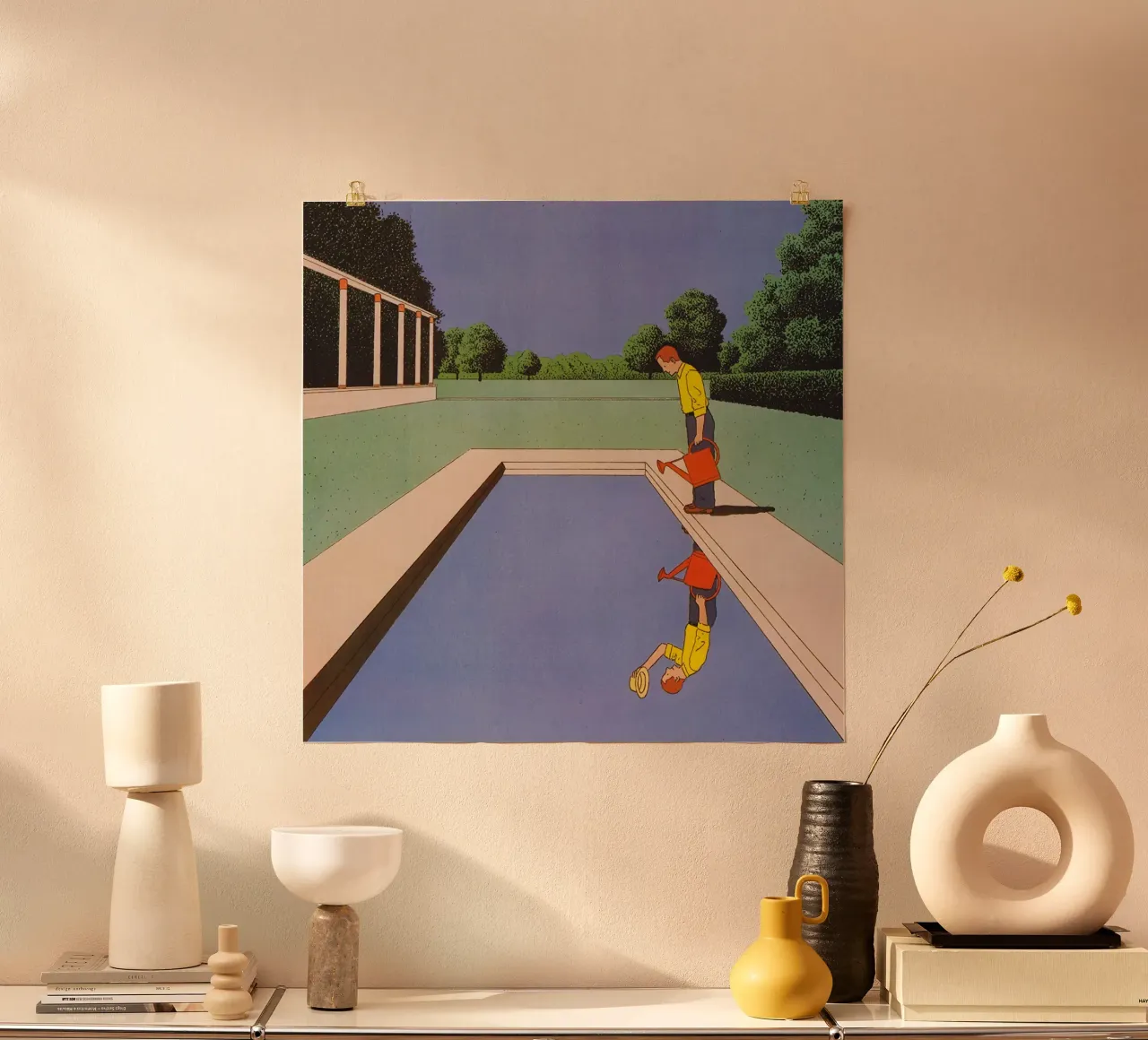Man Looking at Pool, 1984 poster by Marco Finkel