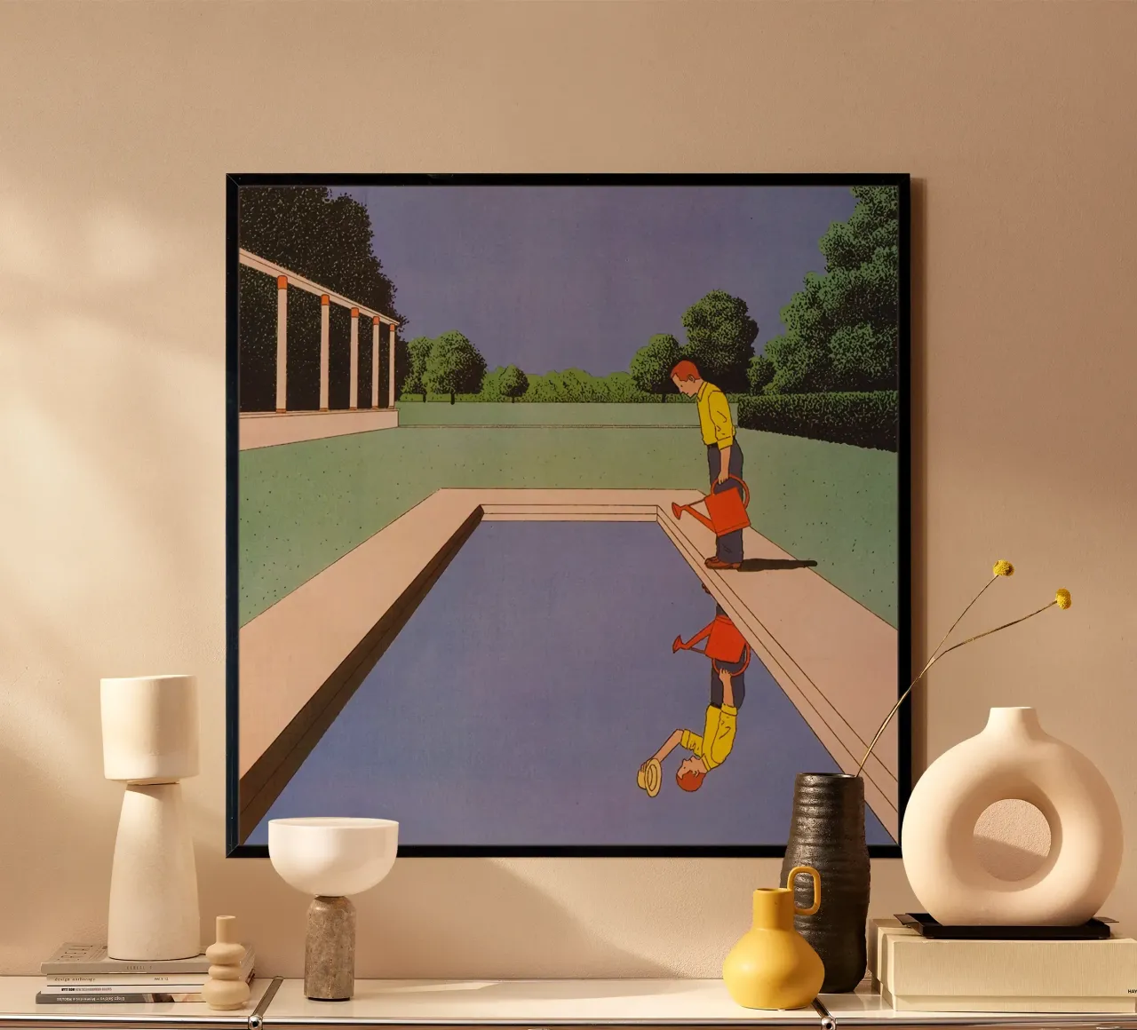 Man Looking at Pool, 1984 poster by Marco Finkel