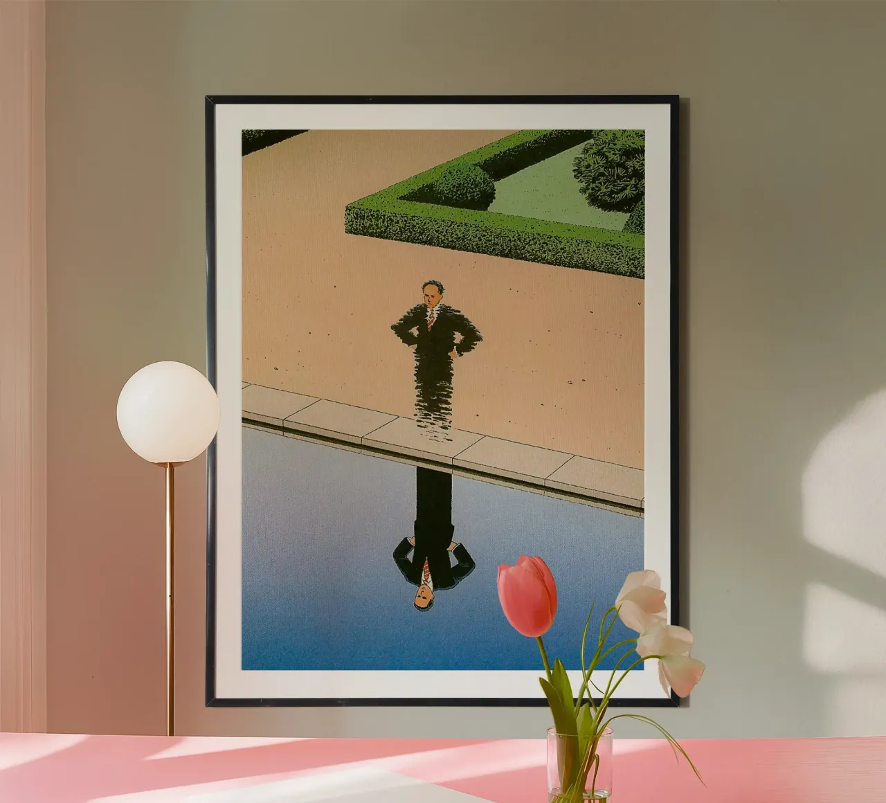 Riflessione sull'uomo poster con telaio in plastica da Marco Finkel