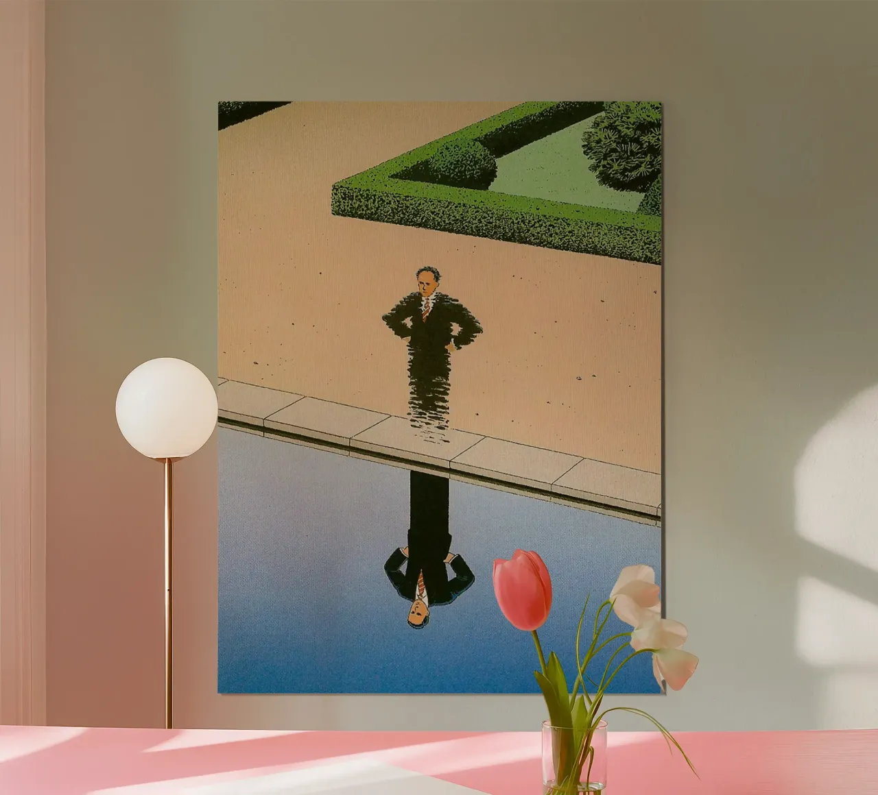 Riflessione sull'uomo poster con telaio in plastica da Marco Finkel