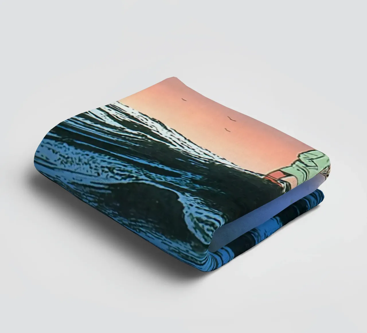 Man Standing In The Middle Of The Sea towel by Marco Finkel