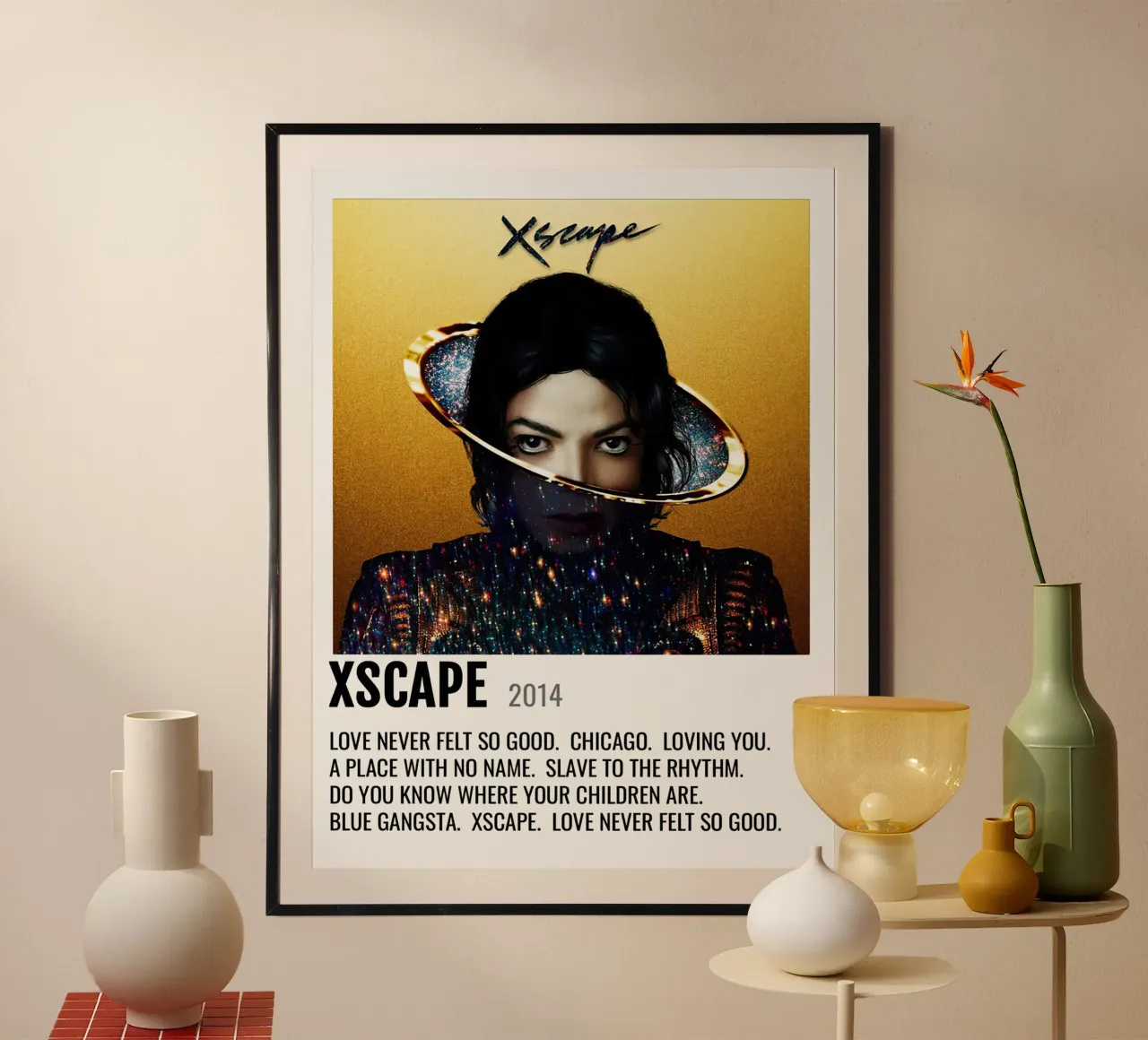 Michael Jackson Xscape poster con telaio in alluminio da Roronoa7