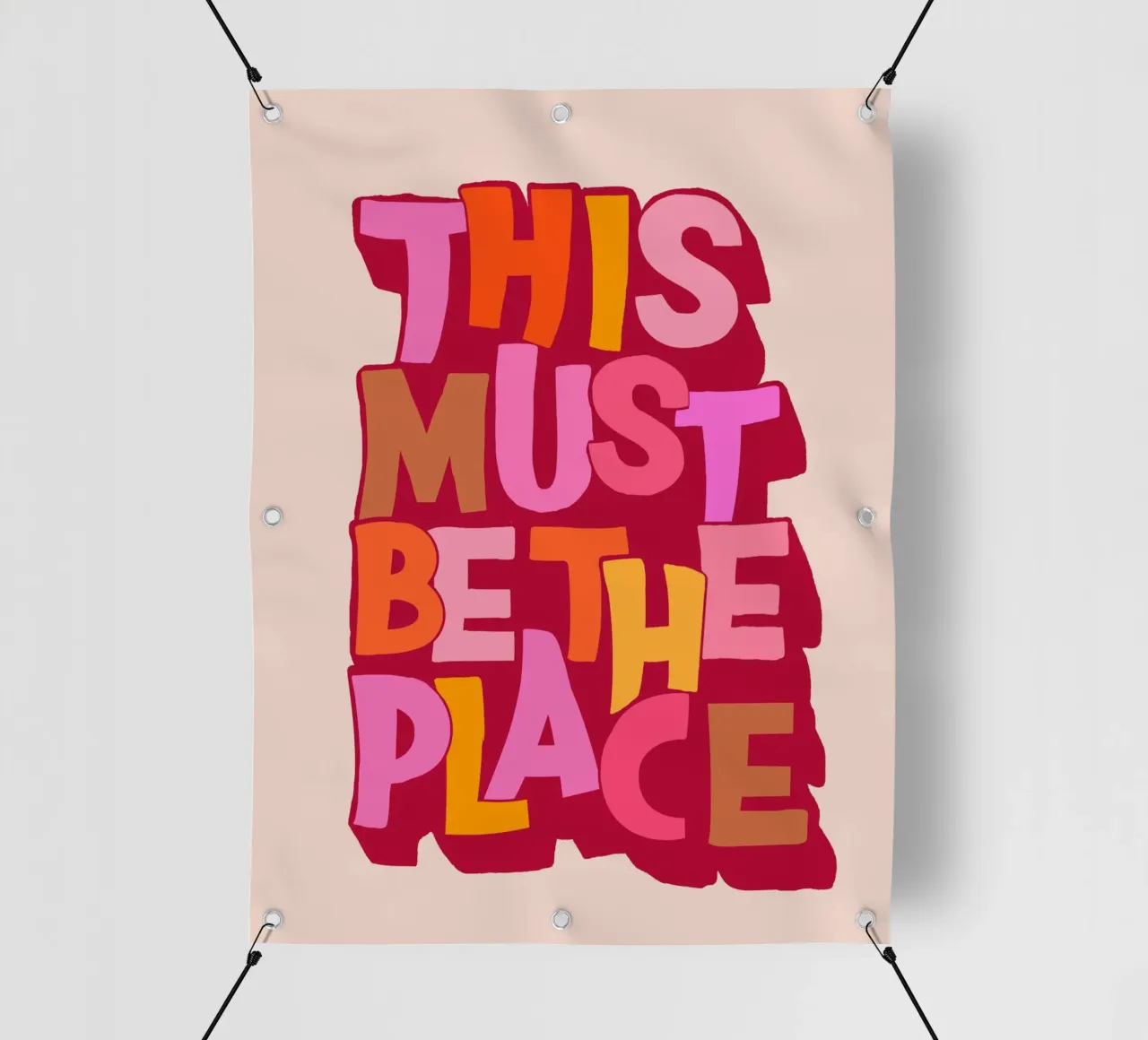 Stampa di una citazione retrò su This Must Be The Place telo in pvc da showmemars