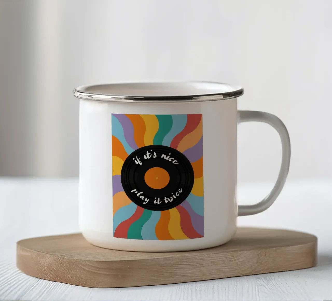 LP - Vinyl - Schallplatte - If it's nice play it twice tazza in smalto da pierosvisuals