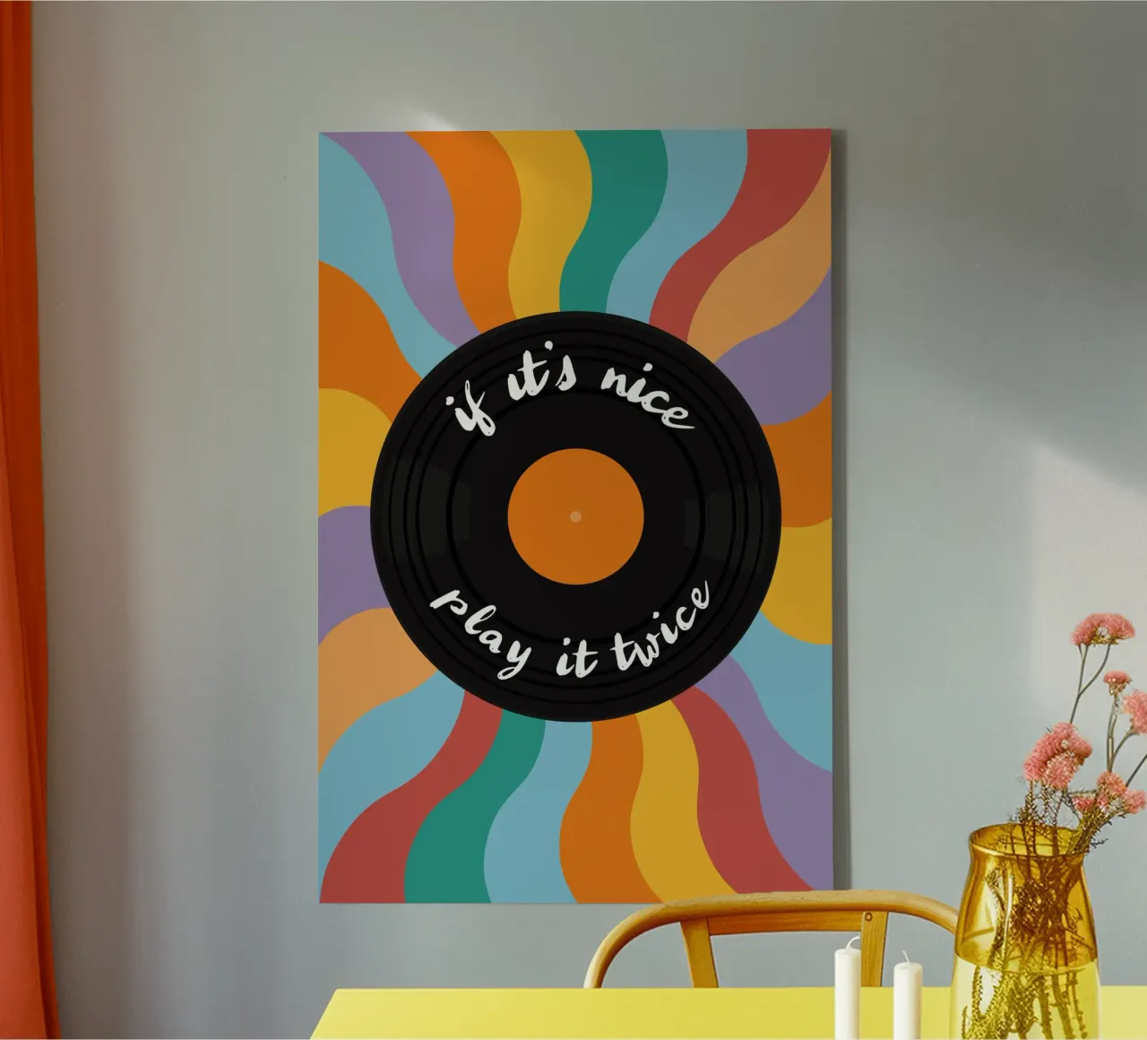 LP - Vinyl - Schallplatte - If it's nice play it twice toile avec Caisse américaine de pierosvisuals