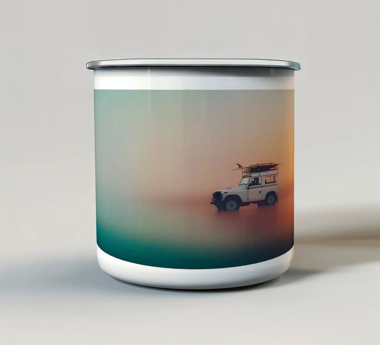 Driving to the beach Nr. 02 tazza in smalto da lazydaypaper