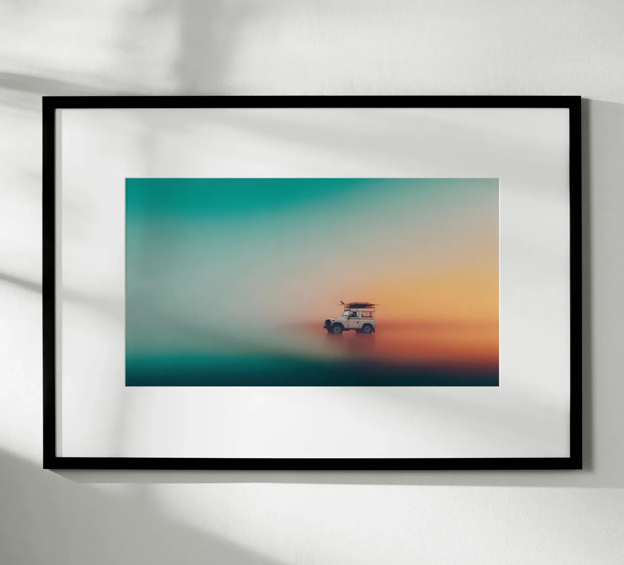 Driving to the beach Nr. 02 poster con telaio in plastica da lazydaypaper