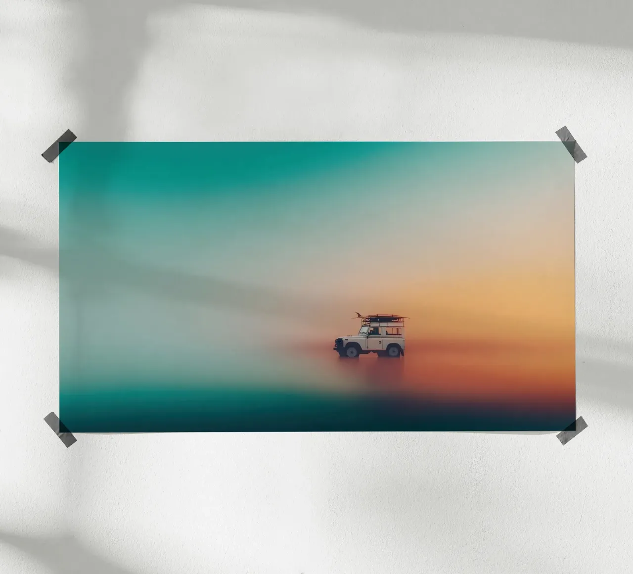 Driving to the beach Nr. 02 poster con telaio in plastica da lazydaypaper