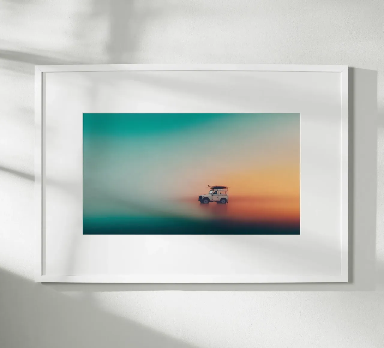 Driving to the beach Nr. 02 poster con telaio in plastica da lazydaypaper