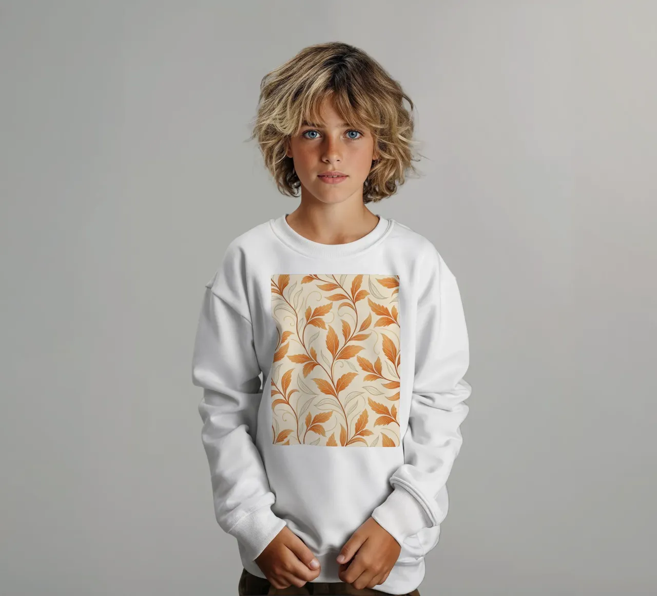 Vite d'autunno arancione e oro - Un tappeto damascato botanico felpa bambino da Artistic-shop