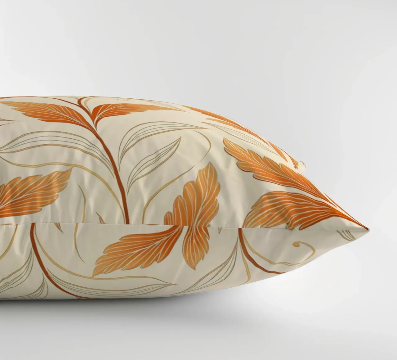 Vite d'autunno arancione e oro - Un tappeto damascato botanico cuscino da Artistic-shop