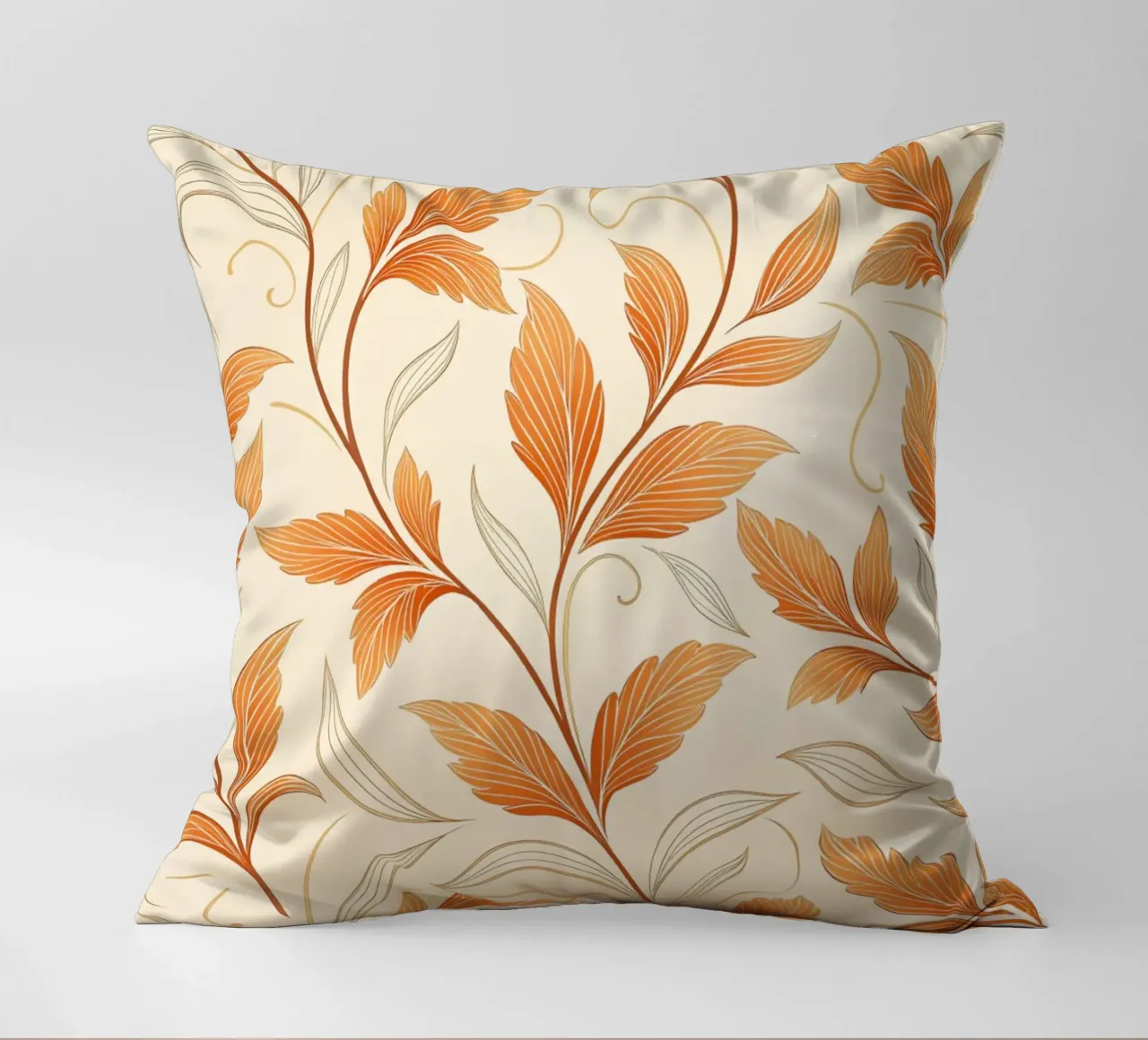 Vite d'autunno arancione e oro - Un tappeto damascato botanico cuscino da Artistic-shop