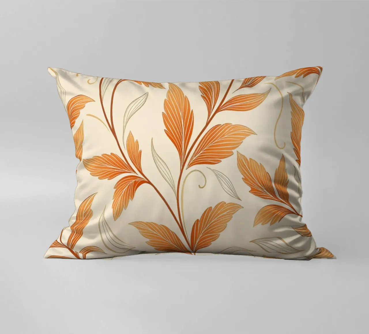 Vite d'autunno arancione e oro - Un tappeto damascato botanico cuscino da Artistic-shop
