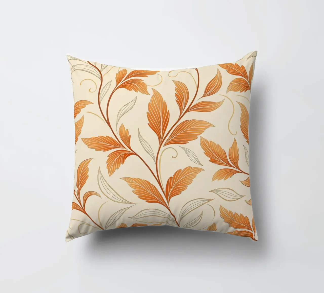 Vite d'autunno arancione e oro - Un tappeto damascato botanico cuscino da Artistic-shop
