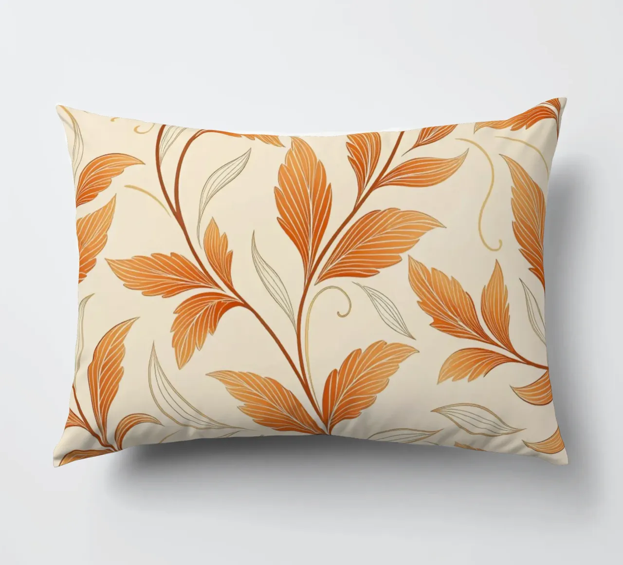 Vite d'autunno arancione e oro - Un tappeto damascato botanico cuscino da Artistic-shop