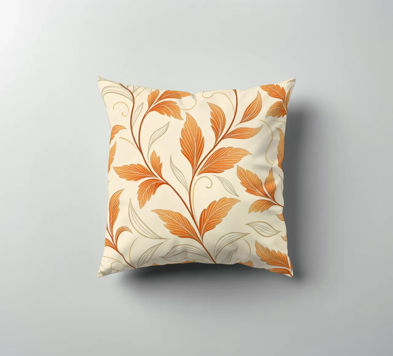 Vite d'autunno arancione e oro - Un tappeto damascato botanico cuscino da Artistic-shop
