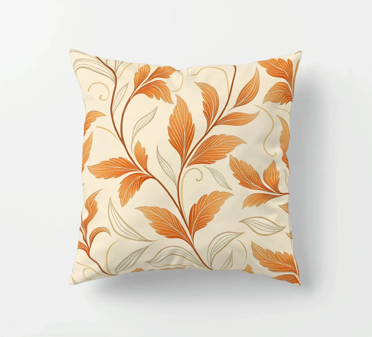 Vite d'autunno arancione e oro - Un tappeto damascato botanico cuscino da Artistic-shop