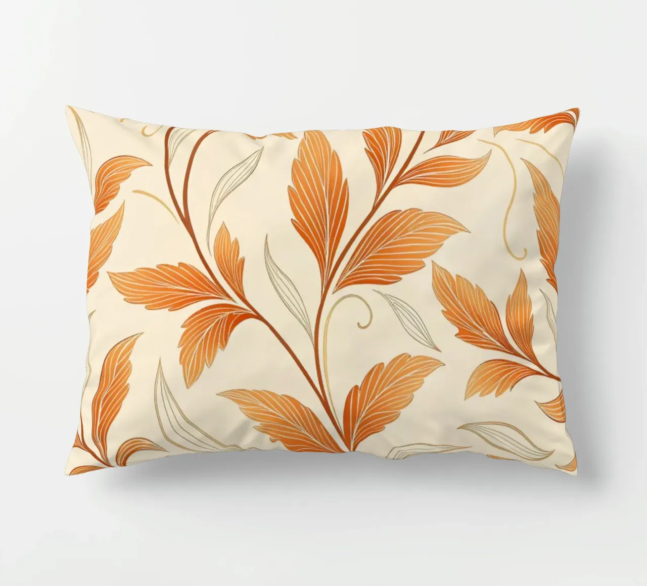 Vite d'autunno arancione e oro - Un tappeto damascato botanico cuscino da Artistic-shop