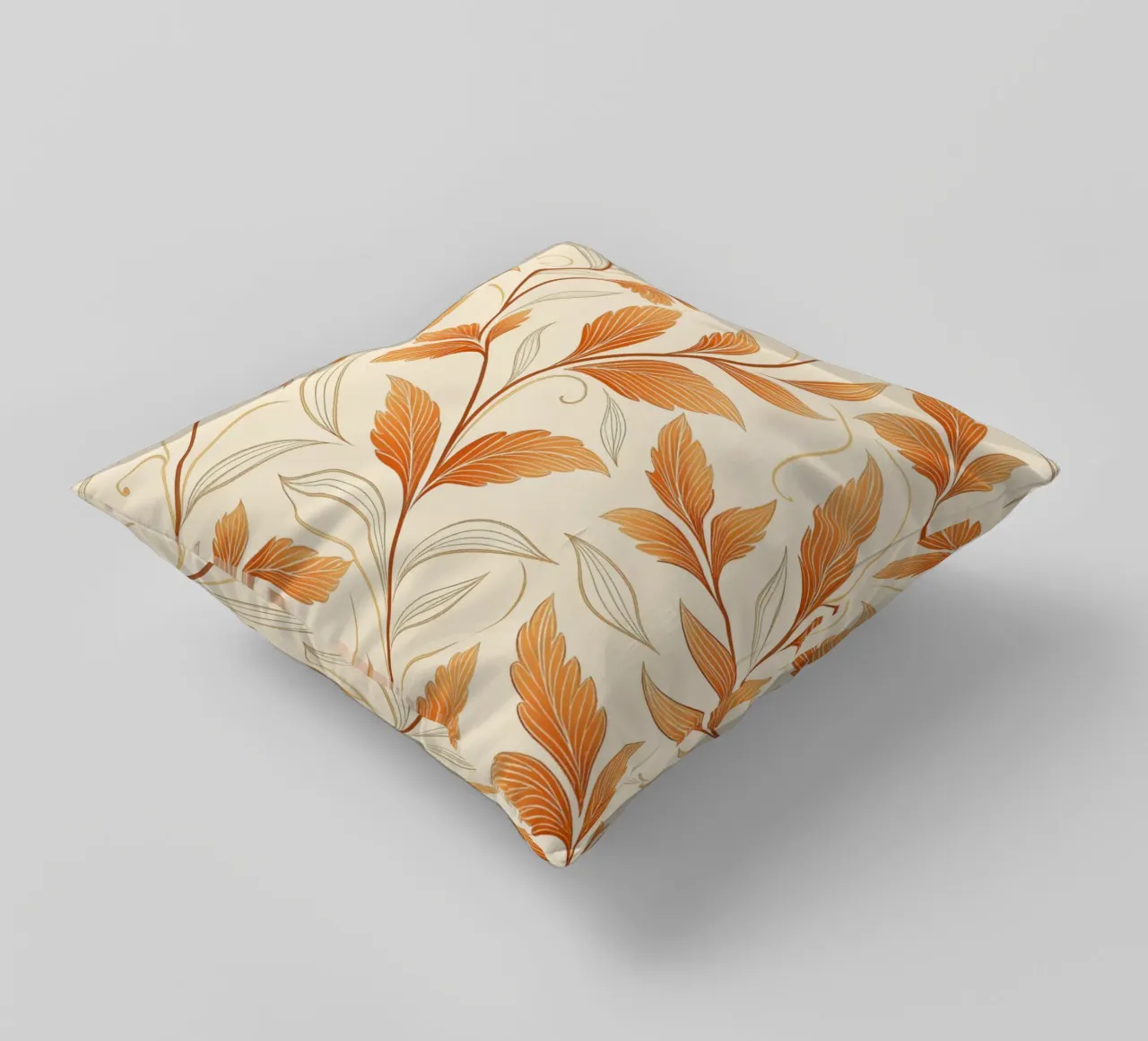Vite d'autunno arancione e oro - Un tappeto damascato botanico cuscino da Artistic-shop