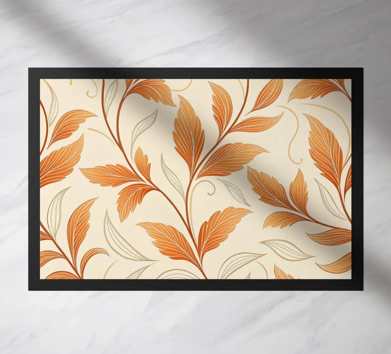 Vite d'autunno arancione e oro - Un tappeto damascato botanico zerbino da Artistic-shop