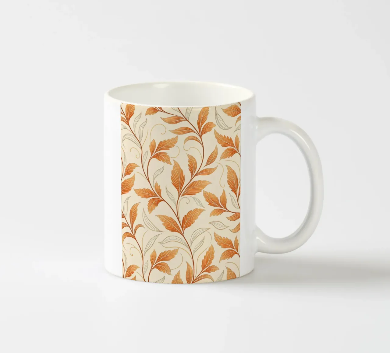 Vite d'autunno arancione e oro - Un tappeto damascato botanico tazza in ceramica da Artistic-shop