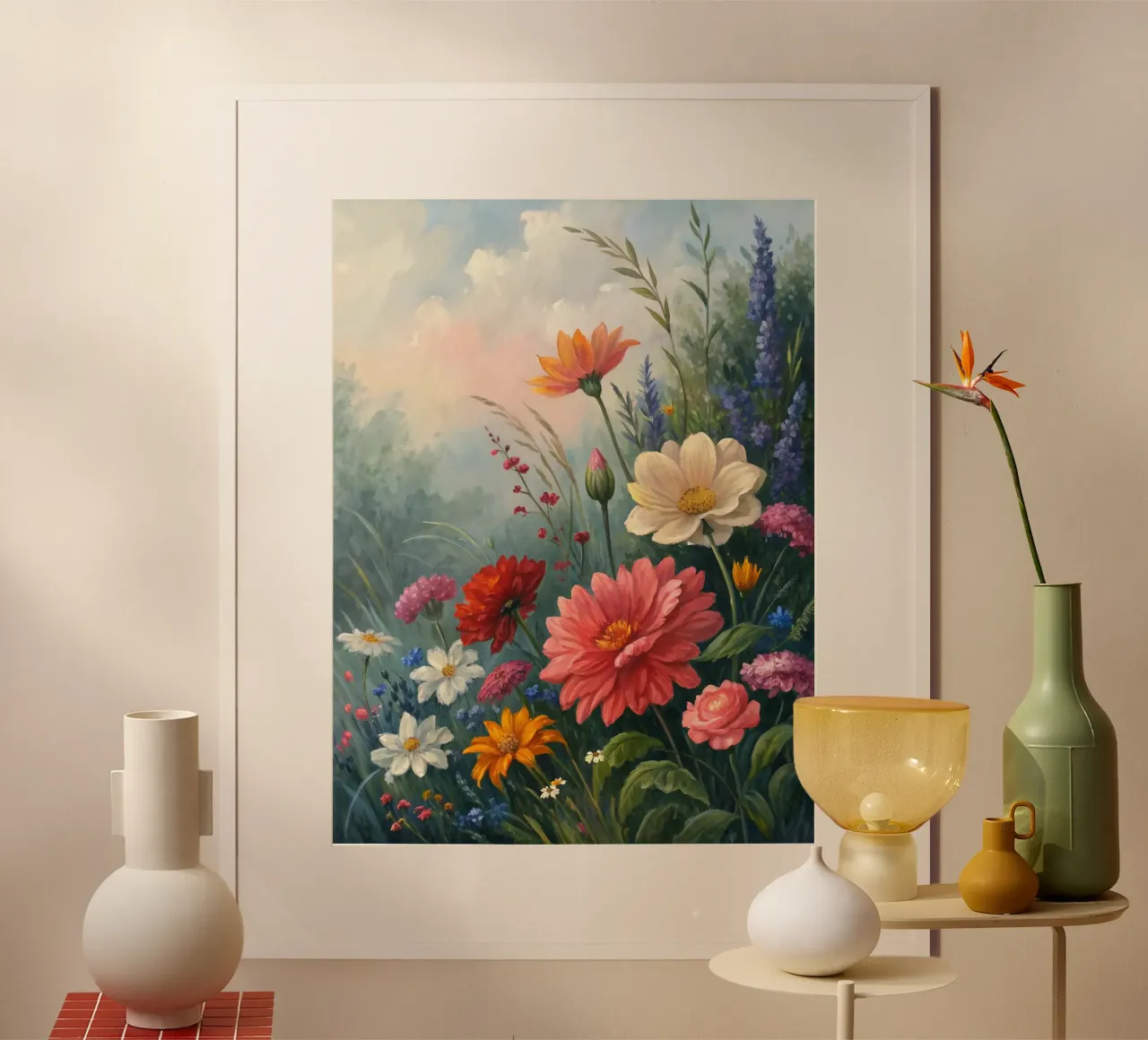 Eine Symphonie des Sommers: Eine lebendige Wildblumenwiese Ölgemälde Poster von Artistic-shop