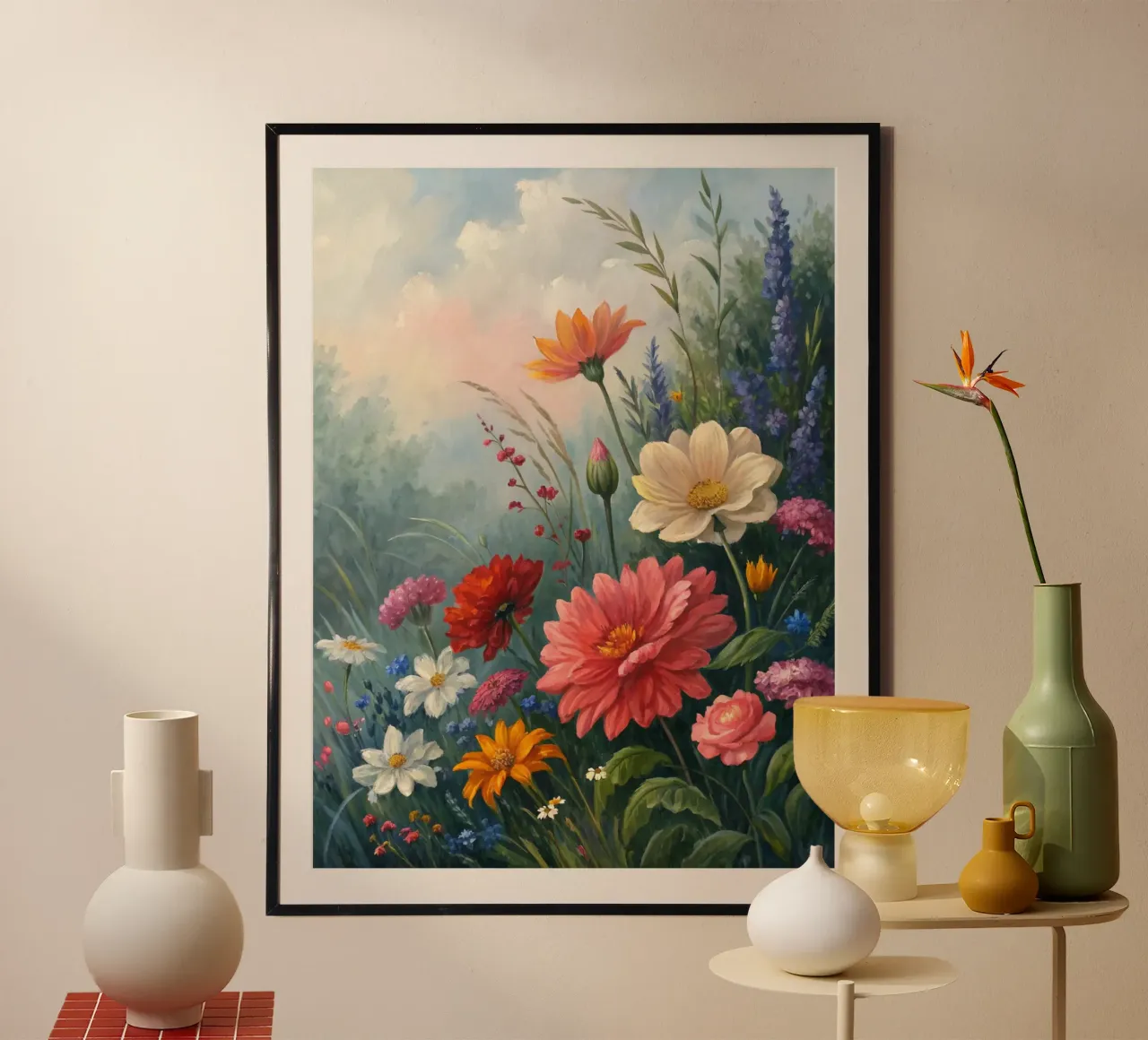 Eine Symphonie des Sommers: Eine lebendige Wildblumenwiese Ölgemälde Poster von Artistic-shop