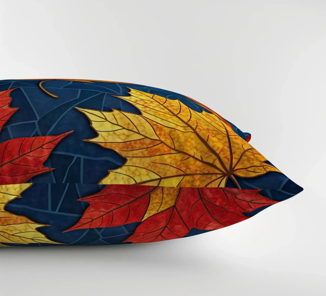 Mosaico d'autunno: un arazzo di foglie d'acero cadute cuscino da Artistic-shop