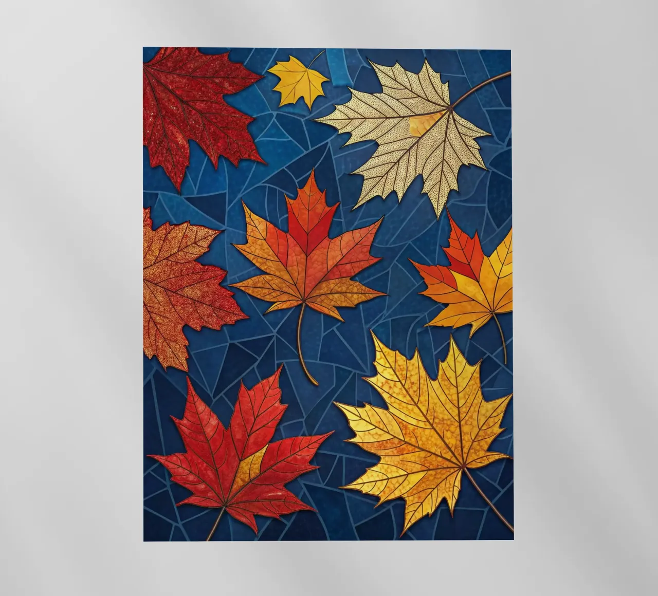 Mosaico d'autunno: un arazzo di foglie d'acero cadute pellicola backlit da Artistic-shop