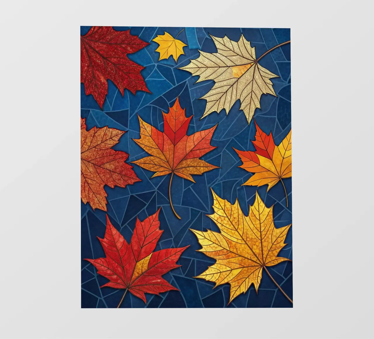 Mosaico d'autunno: un arazzo di foglie d'acero cadute pellicola backlit da Artistic-shop