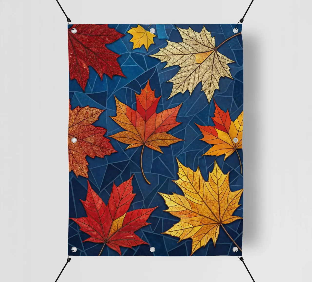 Mosaico d'autunno: un arazzo di foglie d'acero cadute telo in pvc da Artistic-shop