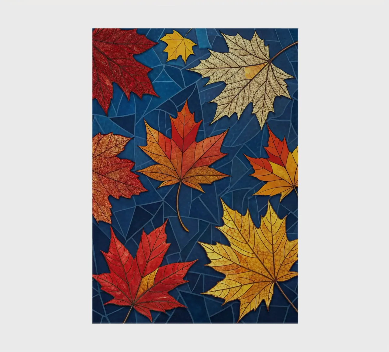 Autumn's Mosaic: A Tapestry of Fallen Maple Leaves notebook by Artistic-shop