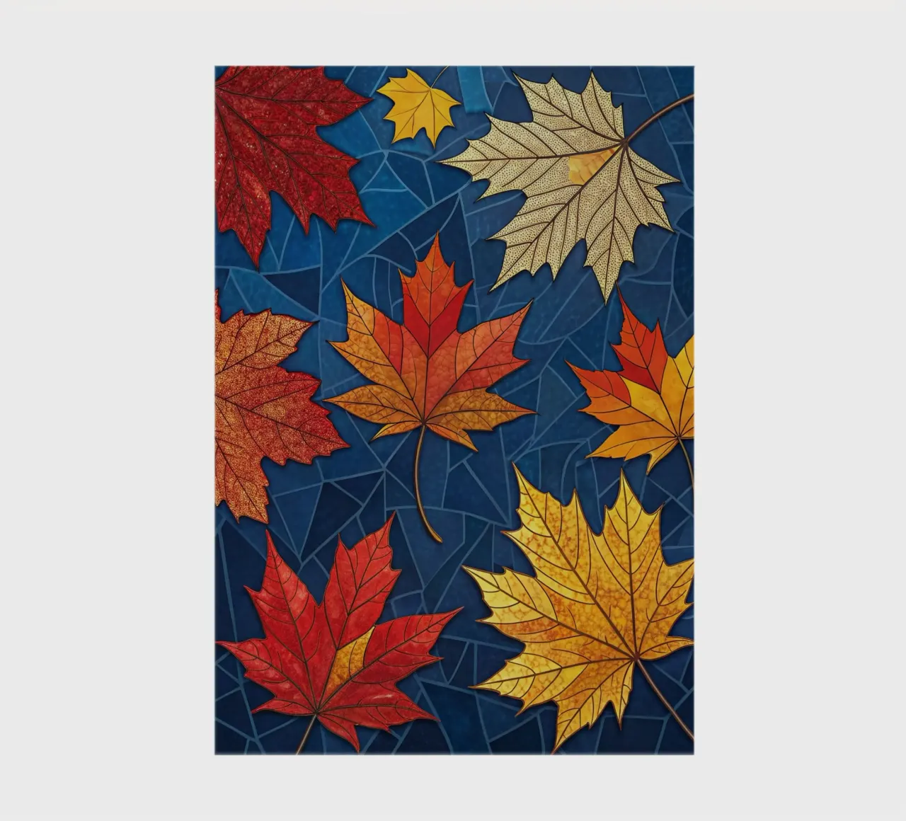 Autumn's Mosaic: A Tapestry of Fallen Maple Leaves notebook by Artistic-shop
