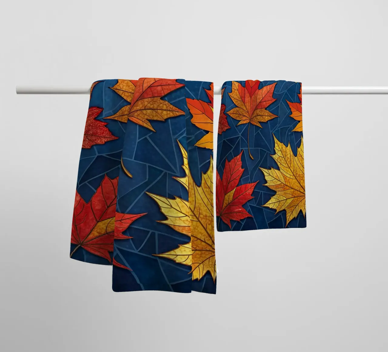 Autumn's Mosaic: A Tapestry of Fallen Maple Leaves towel by Artistic-shop