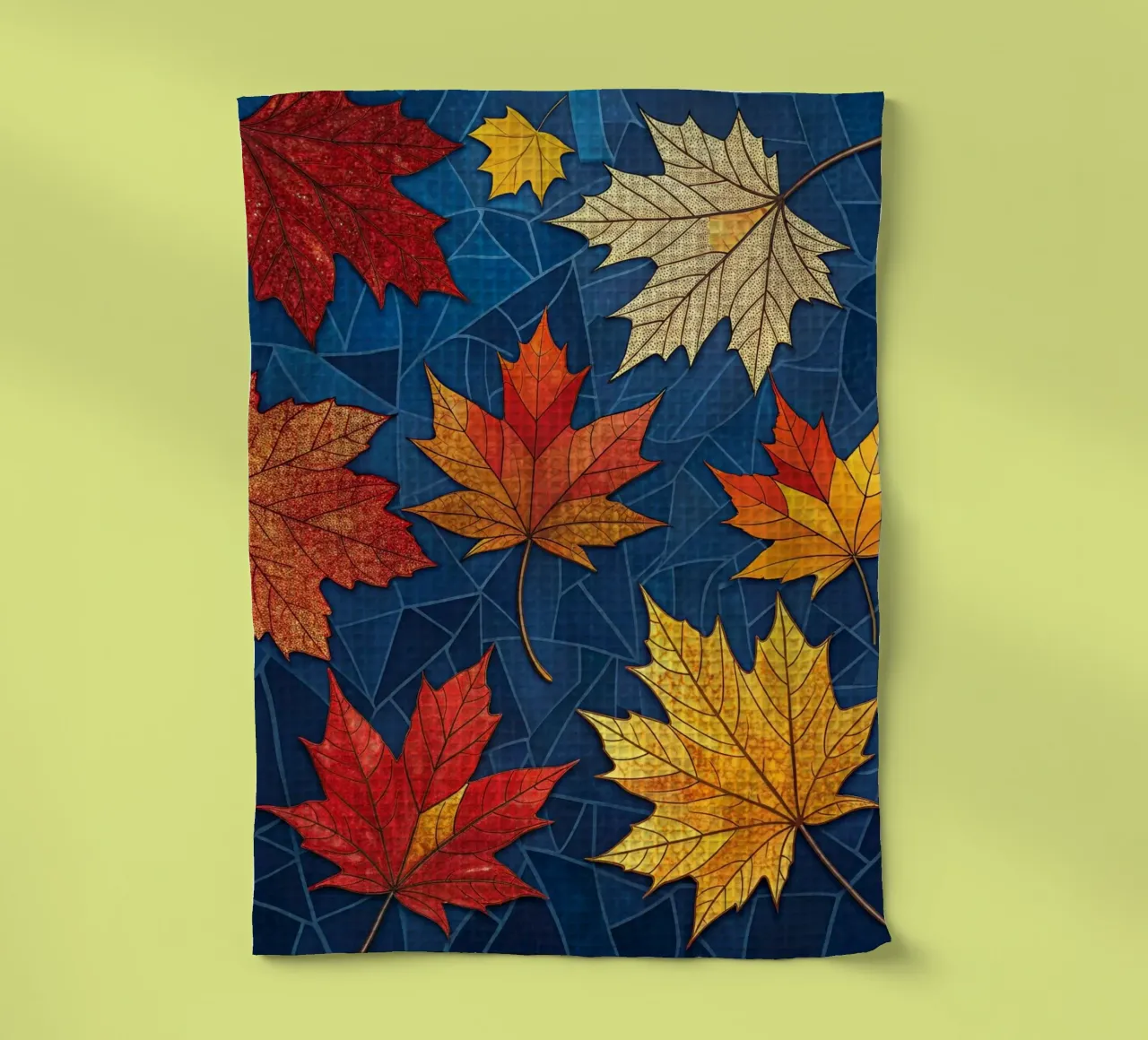 Mosaico d'autunno: un arazzo di foglie d'acero cadute canovaccio da cucina da Artistic-shop