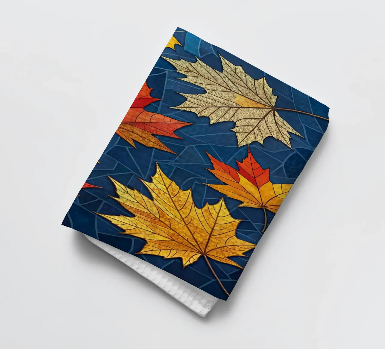 Mosaico d'autunno: un arazzo di foglie d'acero cadute canovaccio da cucina da Artistic-shop
